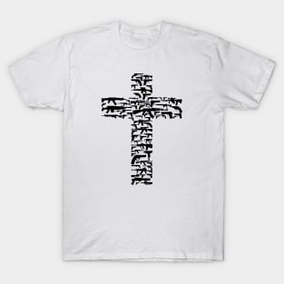 Cross made of guns, black T-Shirt